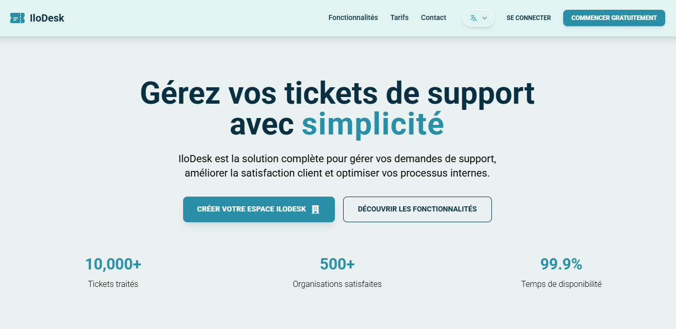 IloDesk - Gestion des tickets de support client