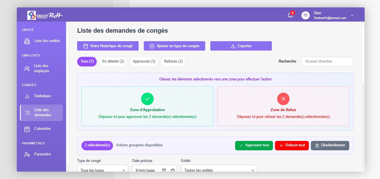 SMART RH - Application de Gestion des Ressources Humaines